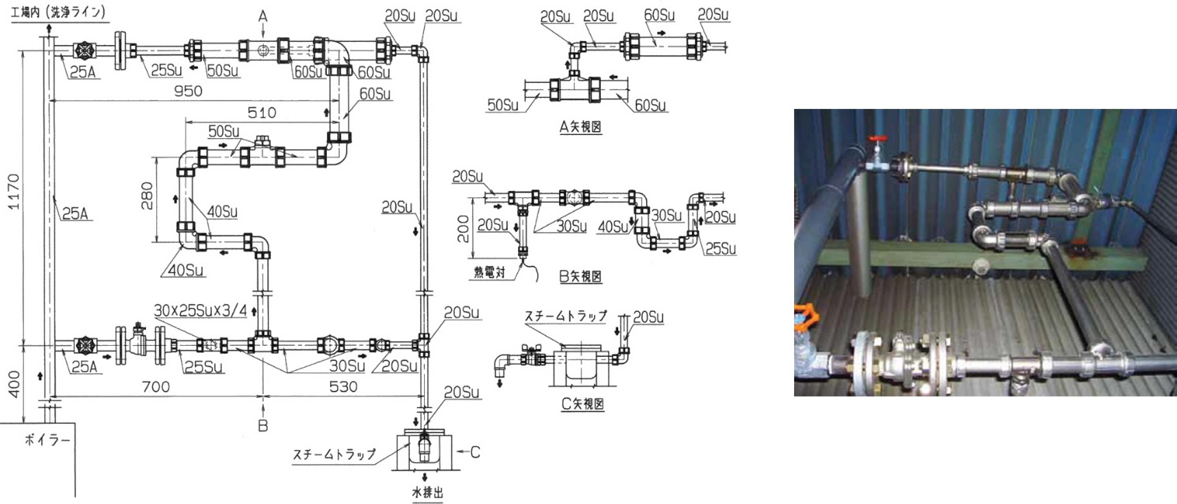 図-2 供試配管の設置状況